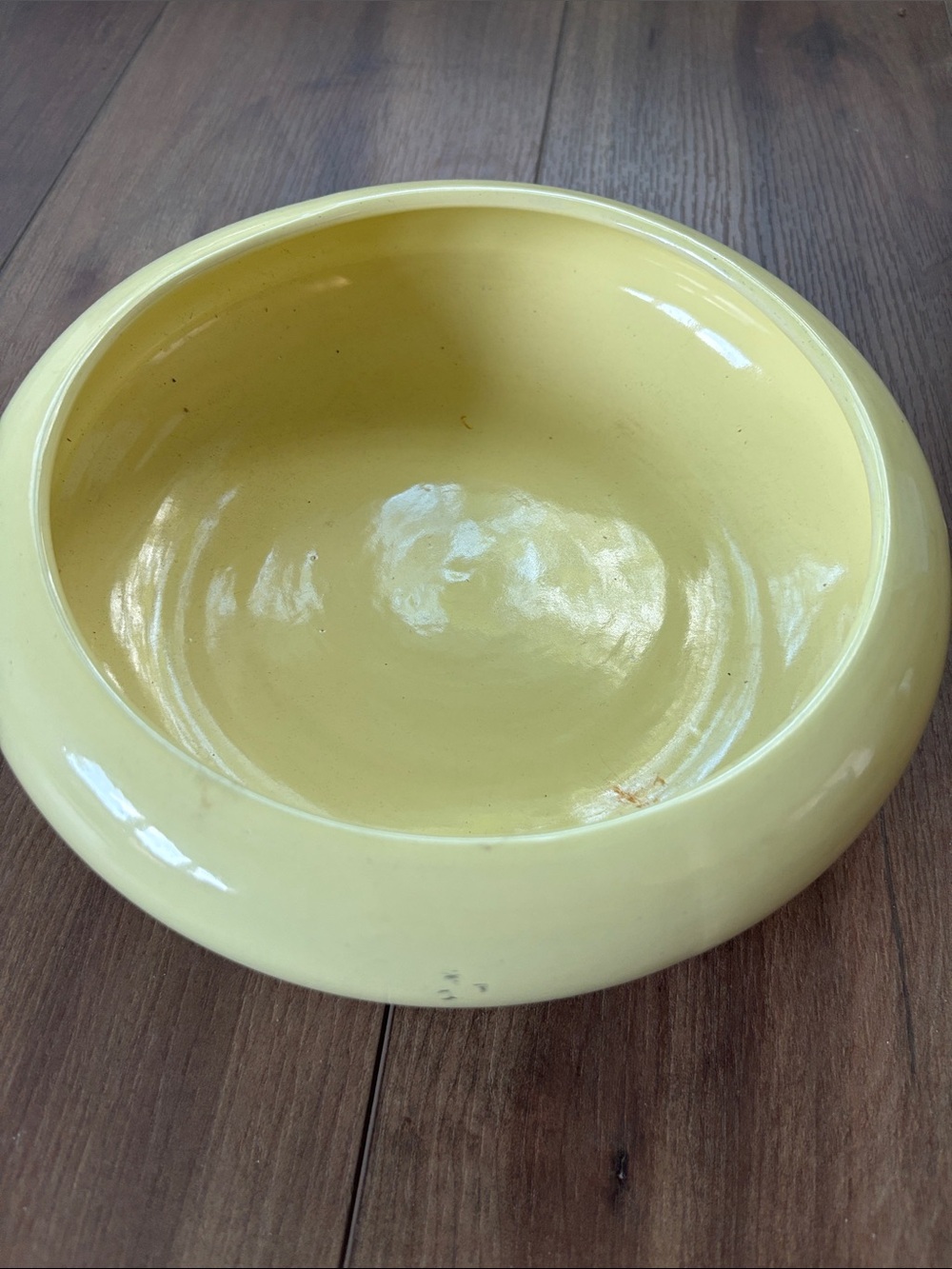Vintage Coors 1930 Butter Goldenrod Yellow Ceramic Round Footed Bowl MCM Granny